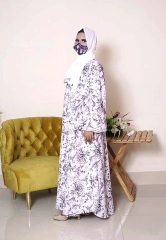 Stone Style Printed Abaya