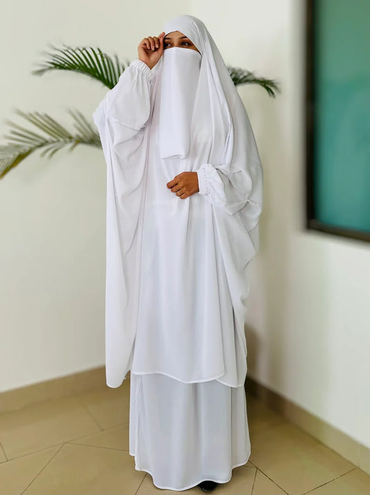 Alma Jilbab Set (White - Color)