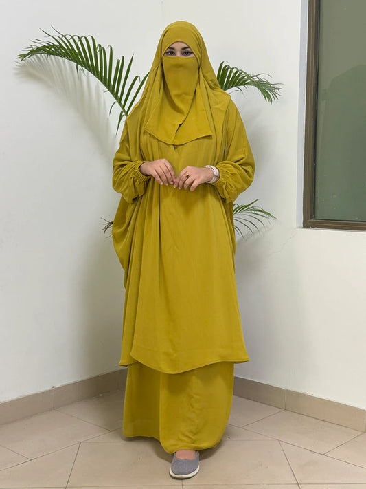 Alma Jilbab Set (Mustard Yellow - Color)