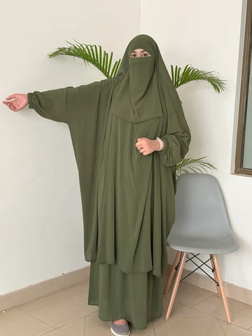 Alma Jilbab Set (Olive - Color)