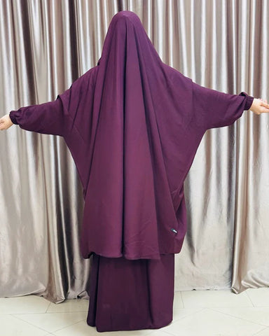 Alma Jilbab Set (Dark Purple - Color)